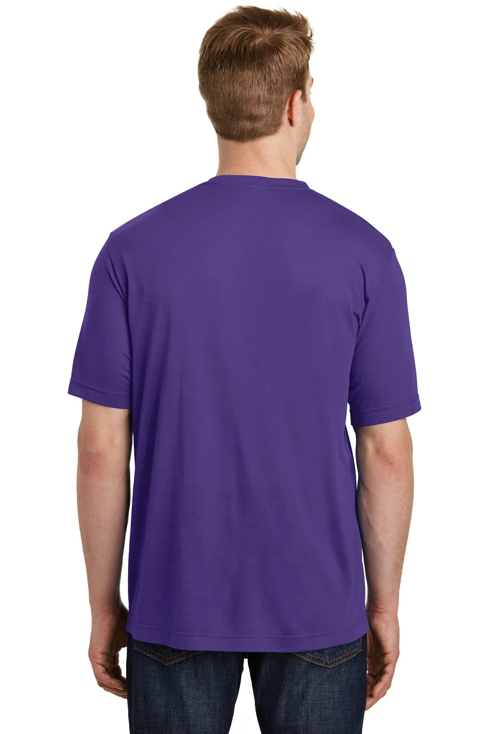 Sport-Tek Mens Competitor Moisture Wicking Short Sleeve Crewneck T-Shirt - Purple - Closeout Clothing Sport-Tek