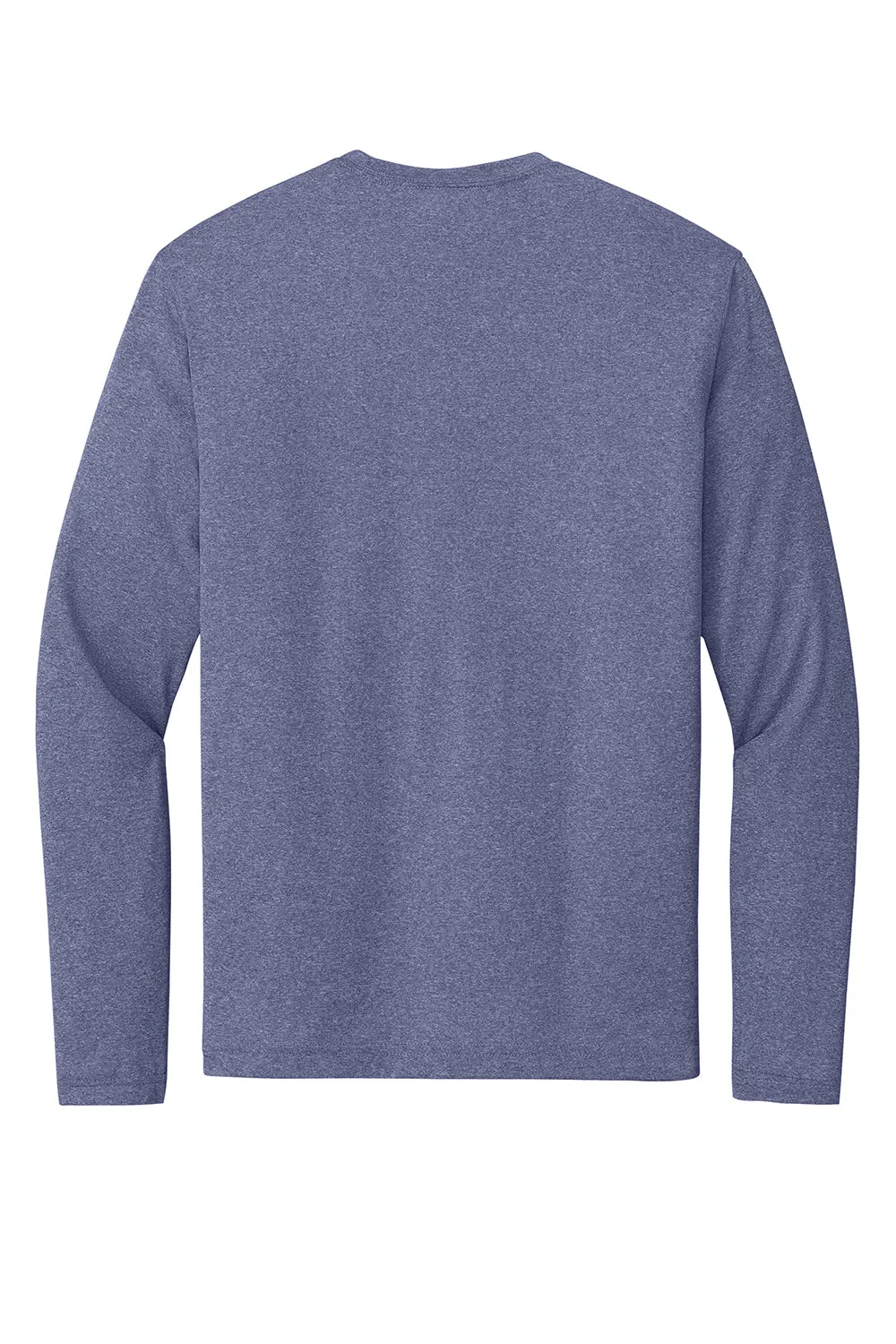 Sport-Tek Mens Contender Heather Moisture Wicking Long Sleeve Crewneck T-Shirt - Heather True Navy Blue Clothing Sport-Tek