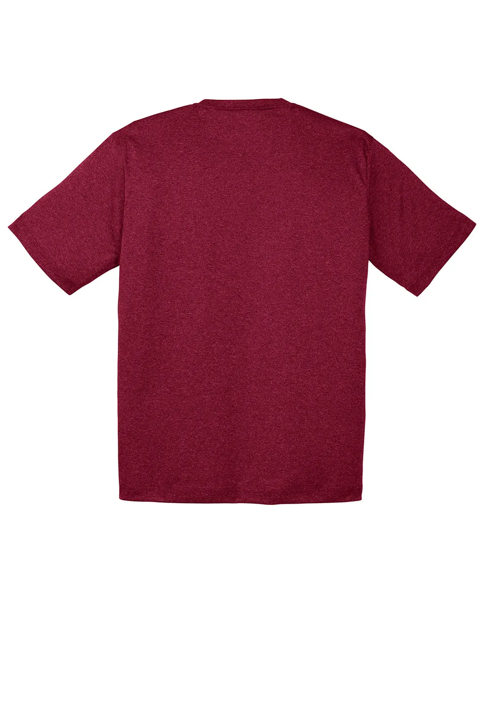 Sport-Tek Mens Contender Heather Moisture Wicking Short Sleeve Crewneck T-Shirt - Heather Cardinal Red - Closeout Clothing Sport-Tek