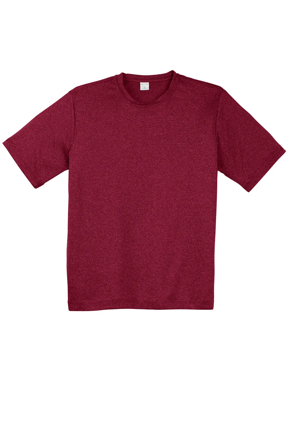Sport-Tek Mens Contender Heather Moisture Wicking Short Sleeve Crewneck T-Shirt - Heather Cardinal Red - Closeout Clothing Sport-Tek