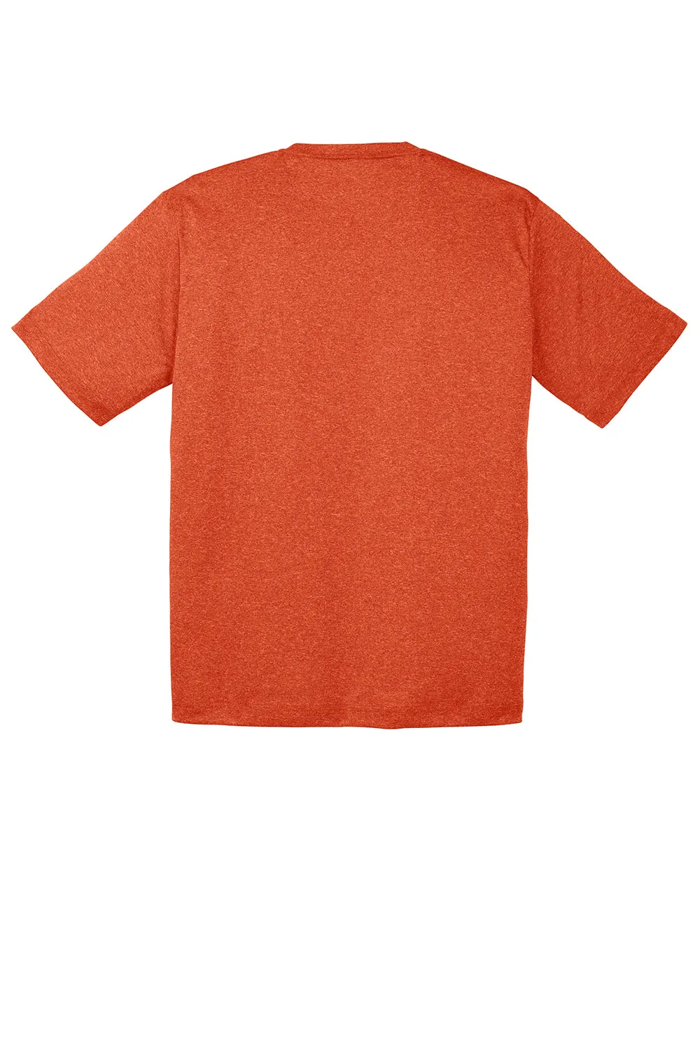 Sport-Tek Mens Contender Heather Moisture Wicking Short Sleeve Crewneck T-Shirt - Heather Deep Orange Clothing Sport-Tek