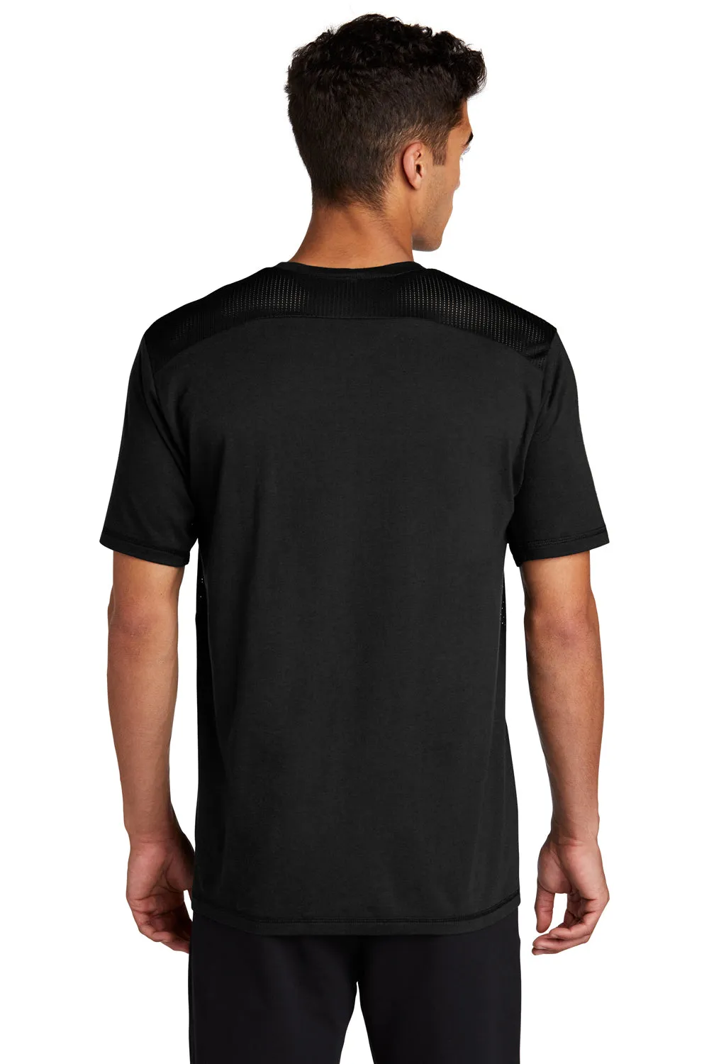 Sport-Tek Mens Draft Moisture Wicking Short Sleeve Crewneck T-Shirt - Black Clothing Sport-Tek