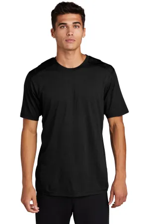 Sport-Tek Mens Draft Moisture Wicking Short Sleeve Crewneck T-Shirt - Black Clothing Sport-Tek