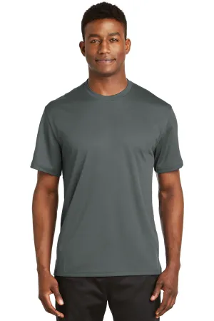 Sport-Tek Mens Dri-Mesh Moisture Wicking Short Sleeve Crewneck T-Shirt - Steel Grey - Closeout Clothing Sport-Tek