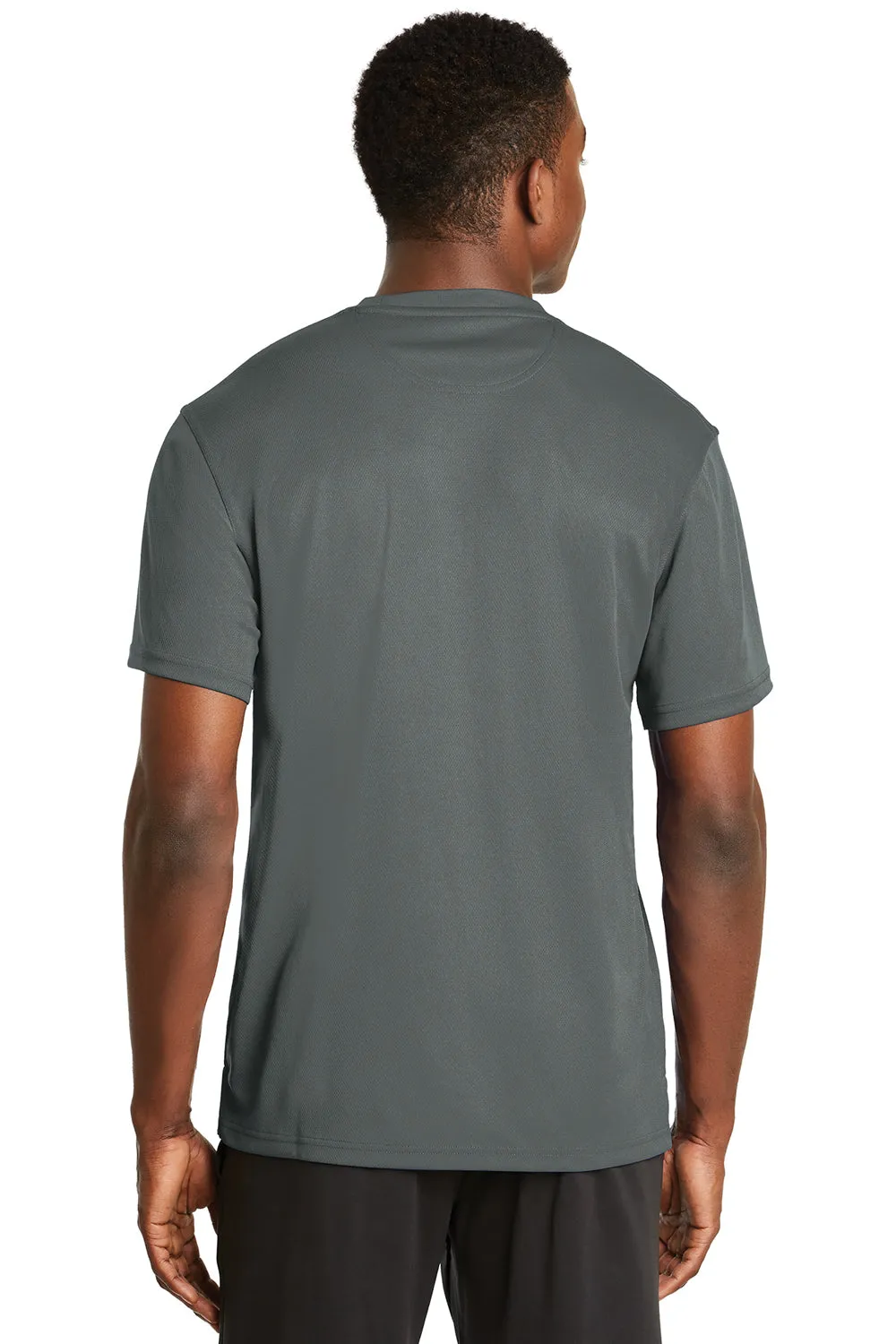 Sport-Tek Mens Dri-Mesh Moisture Wicking Short Sleeve Crewneck T-Shirt - Steel Grey - Closeout Clothing Sport-Tek