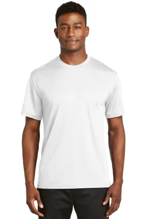 Sport-Tek Mens Dri-Mesh Moisture Wicking Short Sleeve Crewneck T-Shirt - White - Closeout Clothing Sport-Tek