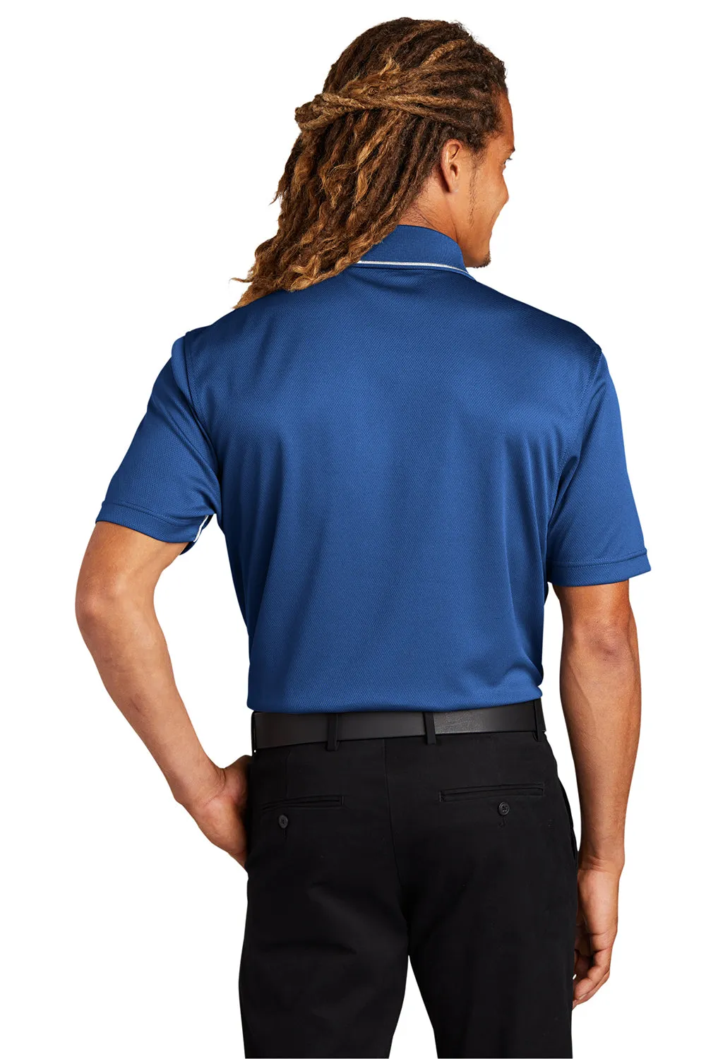 Sport-Tek Mens Dri-Mesh Moisture Wicking Short Sleeve Polo Shirt - Royal Blue/White Clothing Sport-Tek