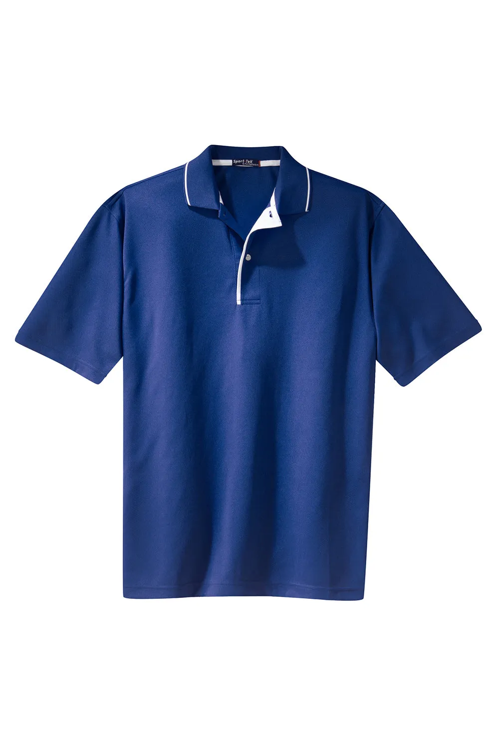 Sport-Tek Mens Dri-Mesh Moisture Wicking Short Sleeve Polo Shirt - Royal Blue/White Clothing Sport-Tek