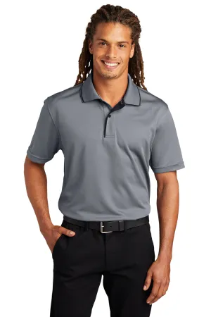 Sport-Tek Mens Dri-Mesh Moisture Wicking Short Sleeve Polo Shirt - Steel Grey/Black Clothing Sport-Tek