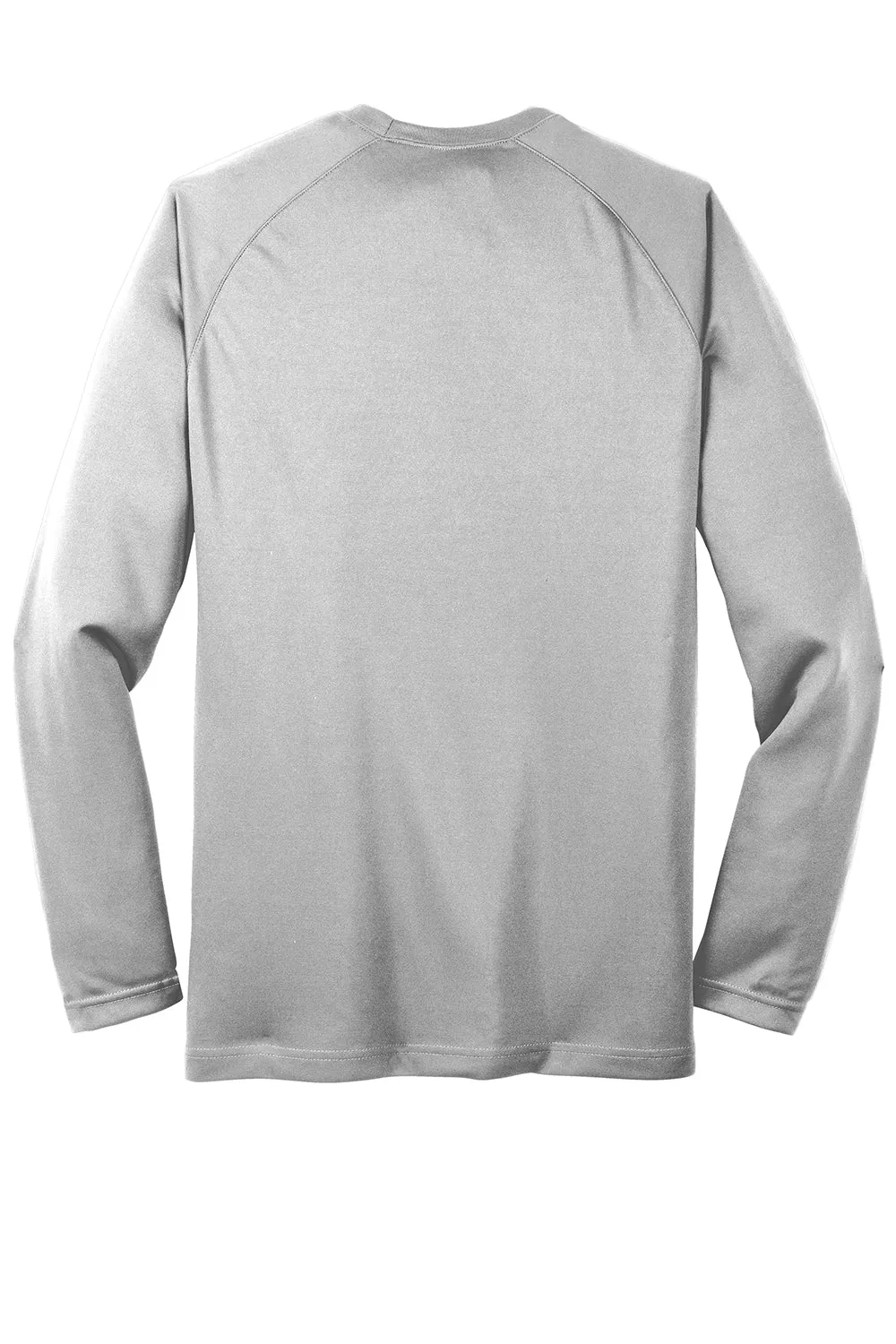Sport-Tek Mens Dry Zone Moisture Wicking Long Sleeve Crewneck T-Shirt - Silver Grey Clothing Sport-Tek