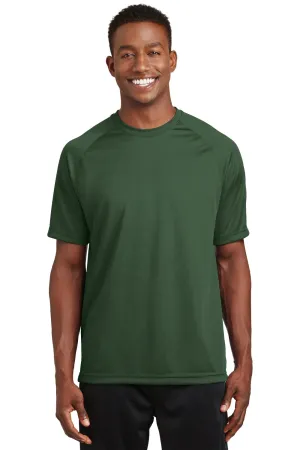 Sport-Tek Mens Dry Zone Moisture Wicking Short Sleeve Crewneck T-Shirt - Forest Green - Closeout Clothing Sport-Tek