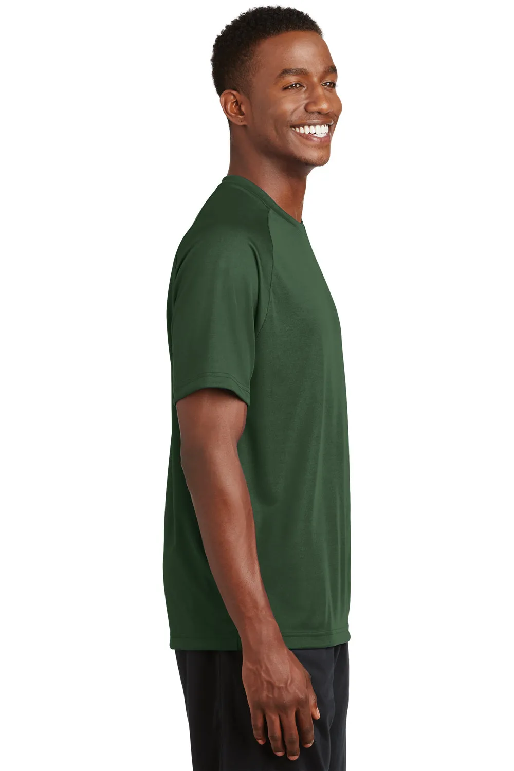 Sport-Tek Mens Dry Zone Moisture Wicking Short Sleeve Crewneck T-Shirt - Forest Green - Closeout Clothing Sport-Tek