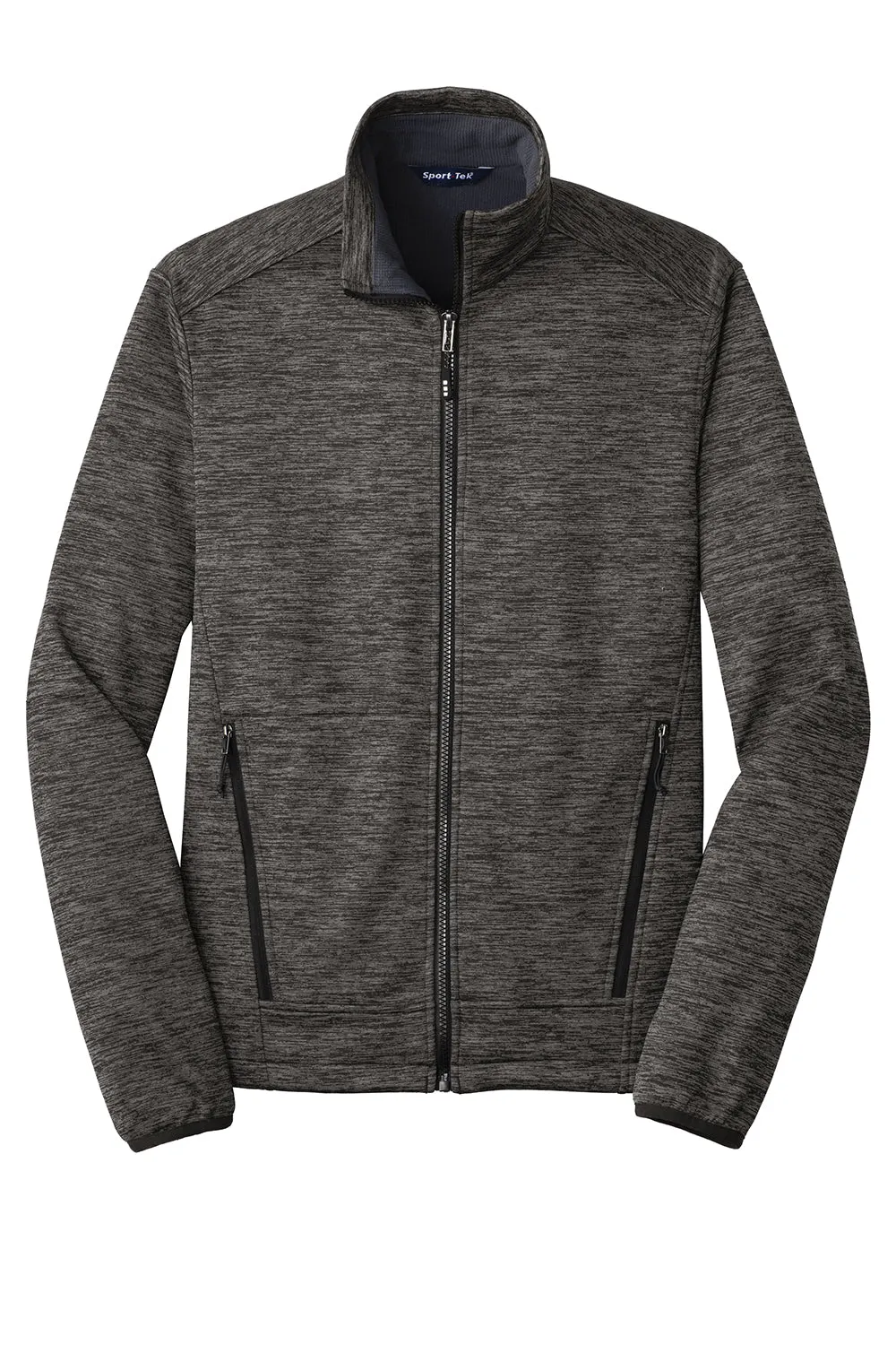Sport-Tek Mens Electric Heather Water Resistant Full Zip Jacket - Grey Black Electric - Closeout