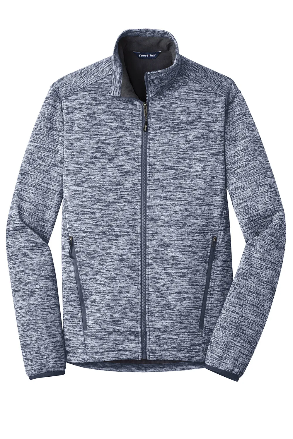 Sport-Tek Mens Electric Heather Water Resistant Full Zip Jacket - True Navy Blue Electric - Closeout