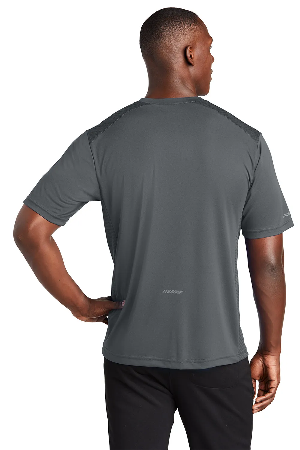Sport-Tek Mens Elevate Moisture Wicking Short Sleeve Crewneck T-Shirt - Iron Grey Clothing Sport-Tek