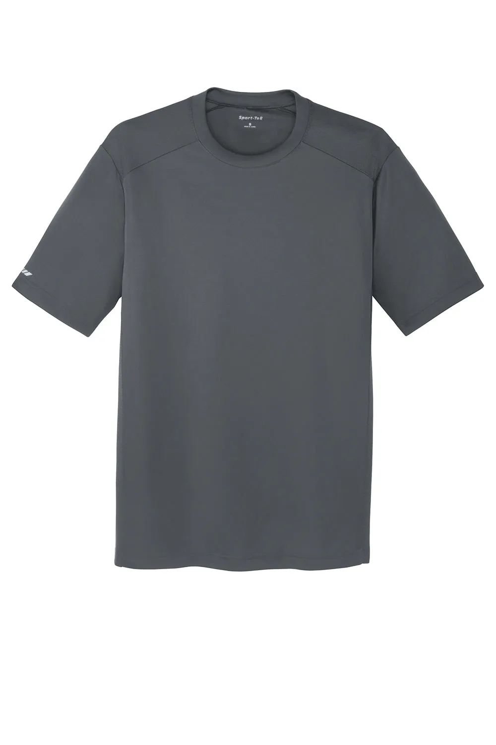 Sport-Tek Mens Elevate Moisture Wicking Short Sleeve Crewneck T-Shirt - Iron Grey Clothing Sport-Tek