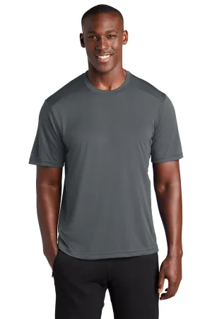 Sport-Tek Mens Elevate Moisture Wicking Short Sleeve Crewneck T-Shirt - Iron Grey Clothing Sport-Tek