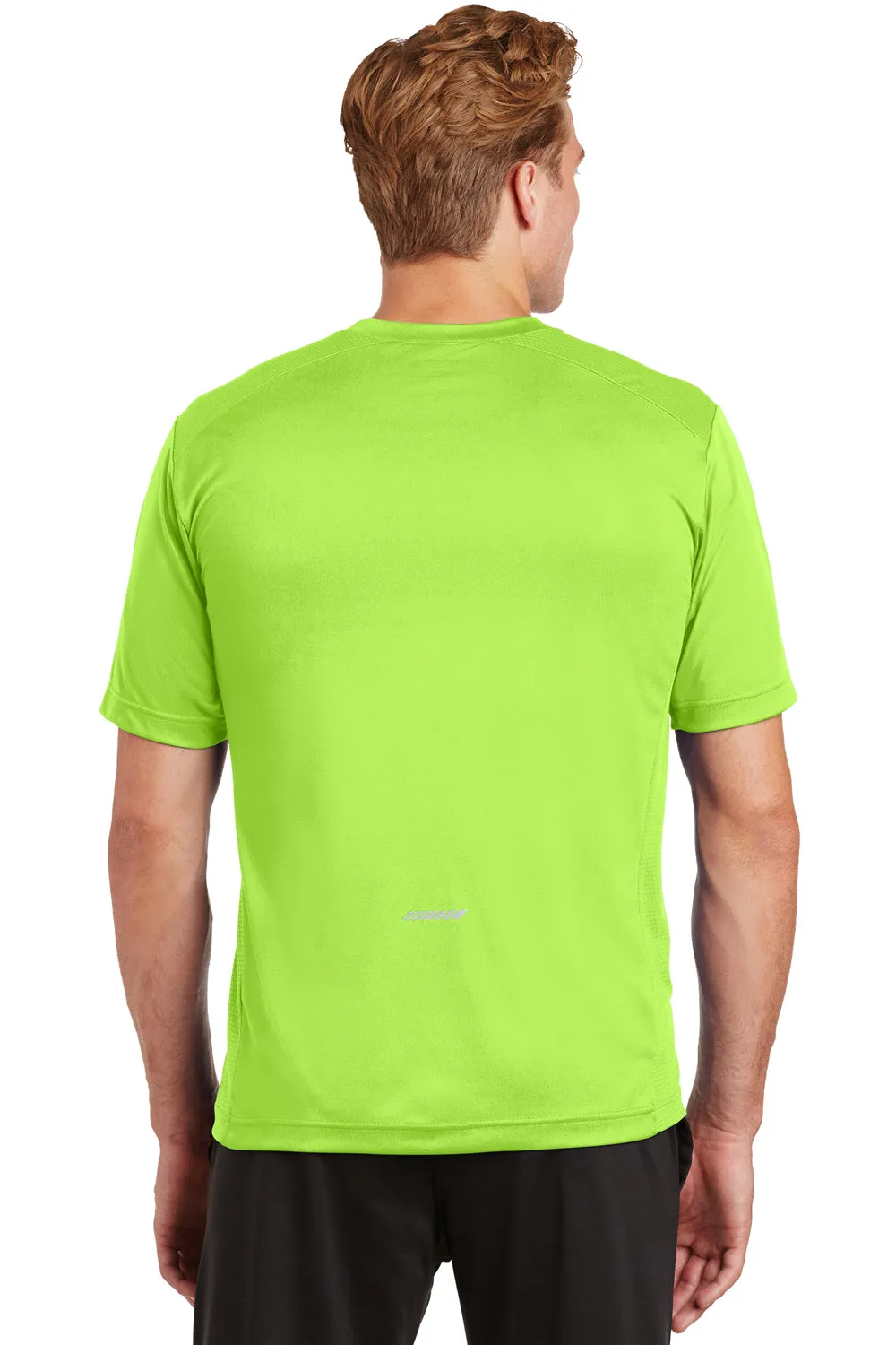 Sport-Tek Mens Elevate Moisture Wicking Short Sleeve Crewneck T-Shirt - Lime Shock Green - Closeout Clothing Sport-Tek