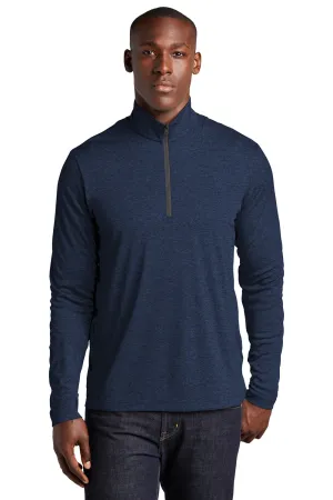 Sport-Tek Mens Endeavor Moisture Wicking 1/4 Zip Sweatshirt - Heather Dark Royal Blue Clothing Sport-Tek