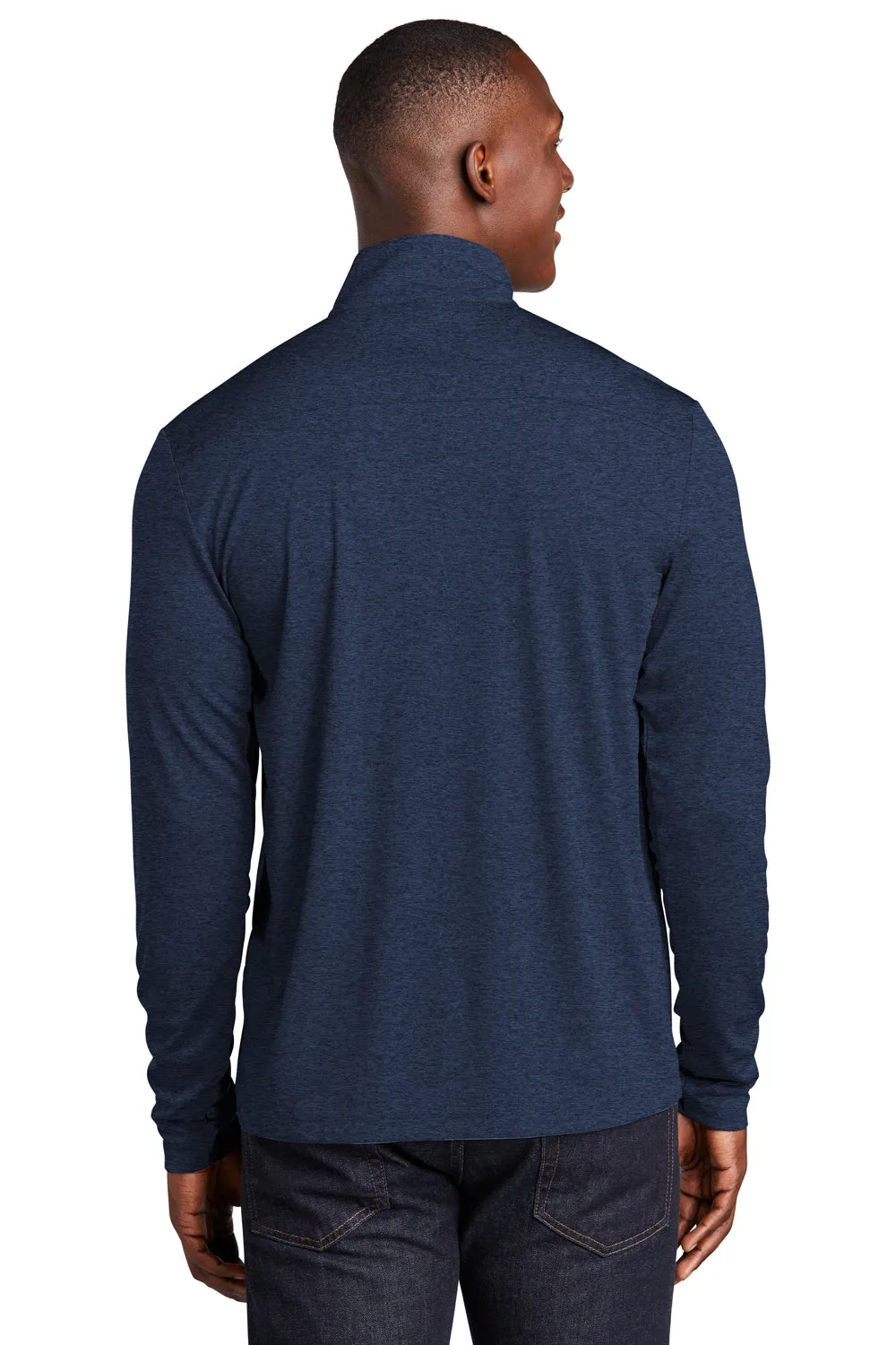 Sport-Tek Mens Endeavor Moisture Wicking 1/4 Zip Sweatshirt - Heather Dark Royal Blue Clothing Sport-Tek