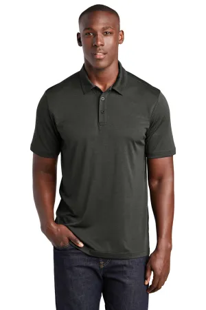Sport-Tek Mens Endeavor Moisture Wicking Short Sleeve Polo Shirt - Heather Black Clothing Sport-Tek