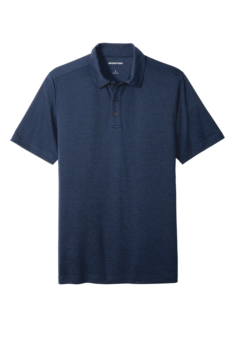 Sport-Tek Mens Endeavor Moisture Wicking Short Sleeve Polo Shirt - Heather Dark Royal Blue Clothing Sport-Tek