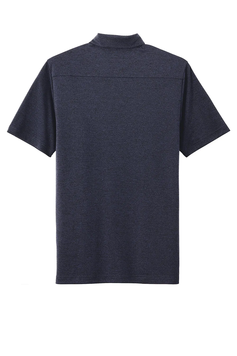 Sport-Tek Mens Endeavor Moisture Wicking Short Sleeve Polo Shirt - Heather Deep Navy Blue Clothing Sport-Tek
