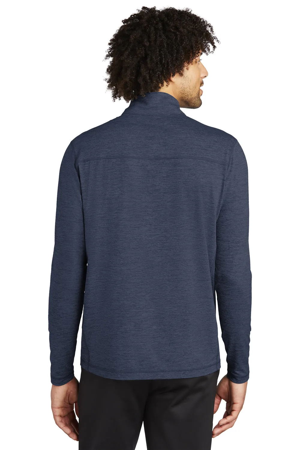 Sport-Tek Mens Exchange 1.5 Long Sleeve 1/4 Zip T-Shirt - Heather Dark Denim Blue Clothing Sport-Tek
