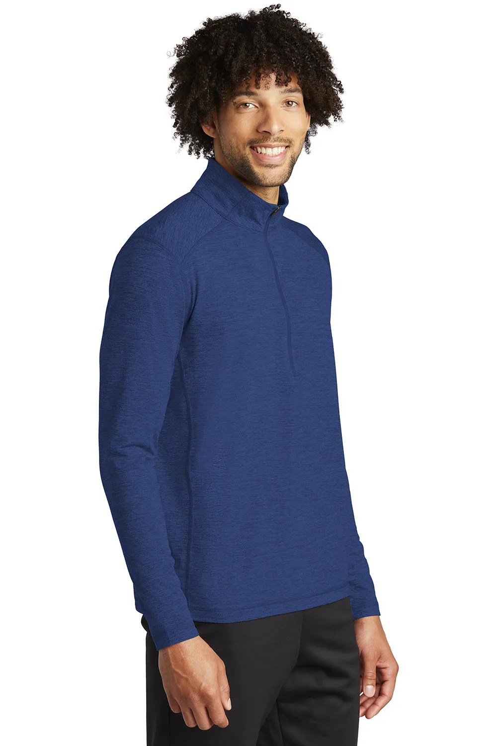 Sport-Tek Mens Exchange 1.5 Long Sleeve 1/4 Zip T-Shirt - Heather True Royal Blue Clothing Sport-Tek