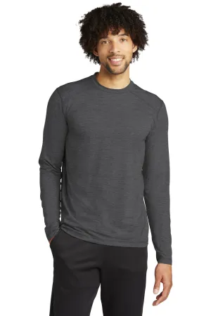 Sport-Tek Mens Exchange 1.5 Long Sleeve Crewneck T-Shirt - Heather Graphite Grey - Closeout Clothing Sport-Tek