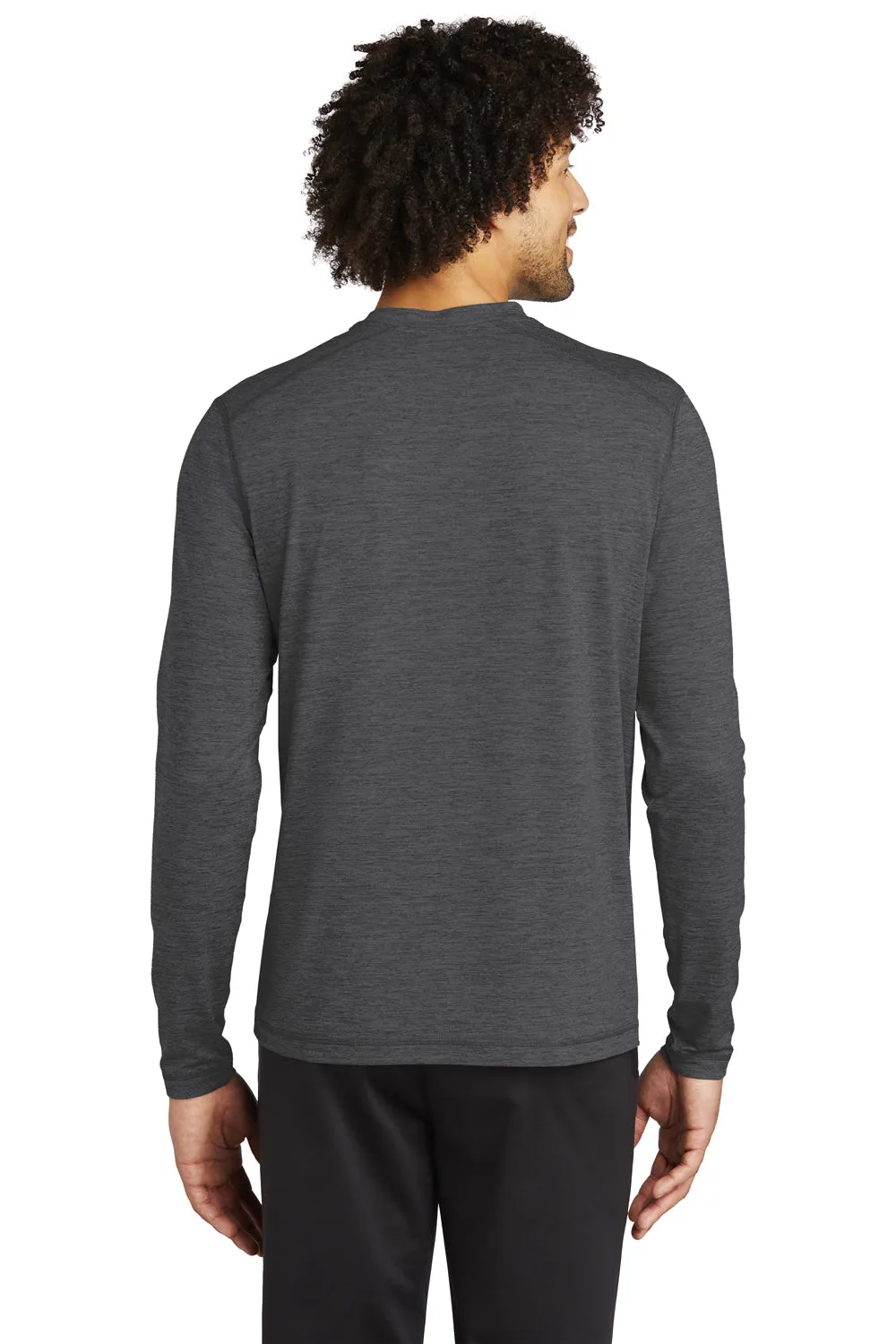 Sport-Tek Mens Exchange 1.5 Long Sleeve Crewneck T-Shirt - Heather Graphite Grey - Closeout Clothing Sport-Tek