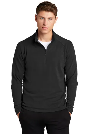 Sport-Tek Mens French Terry 1/4 Zip Sweatshirt - Heather Black Clothing Sport-Tek