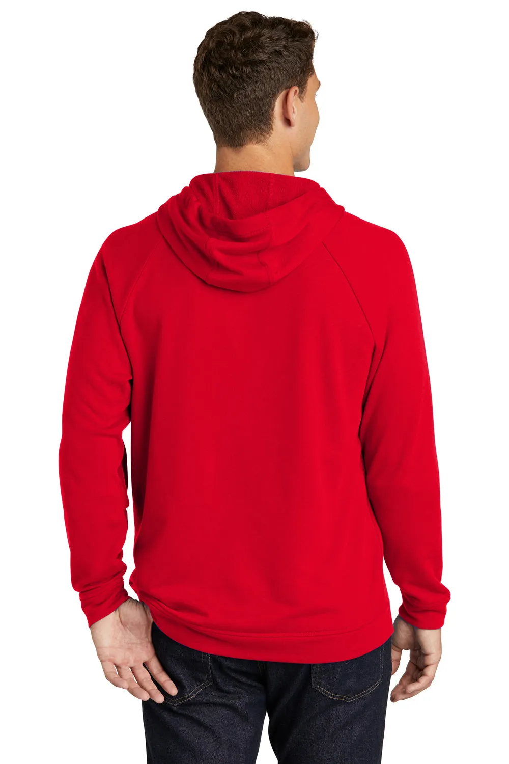 Sport-Tek Mens French Terry Hooded Sweatshirt Hoodie w/ Pouch Pocket - True Red Clothing Sport-Tek