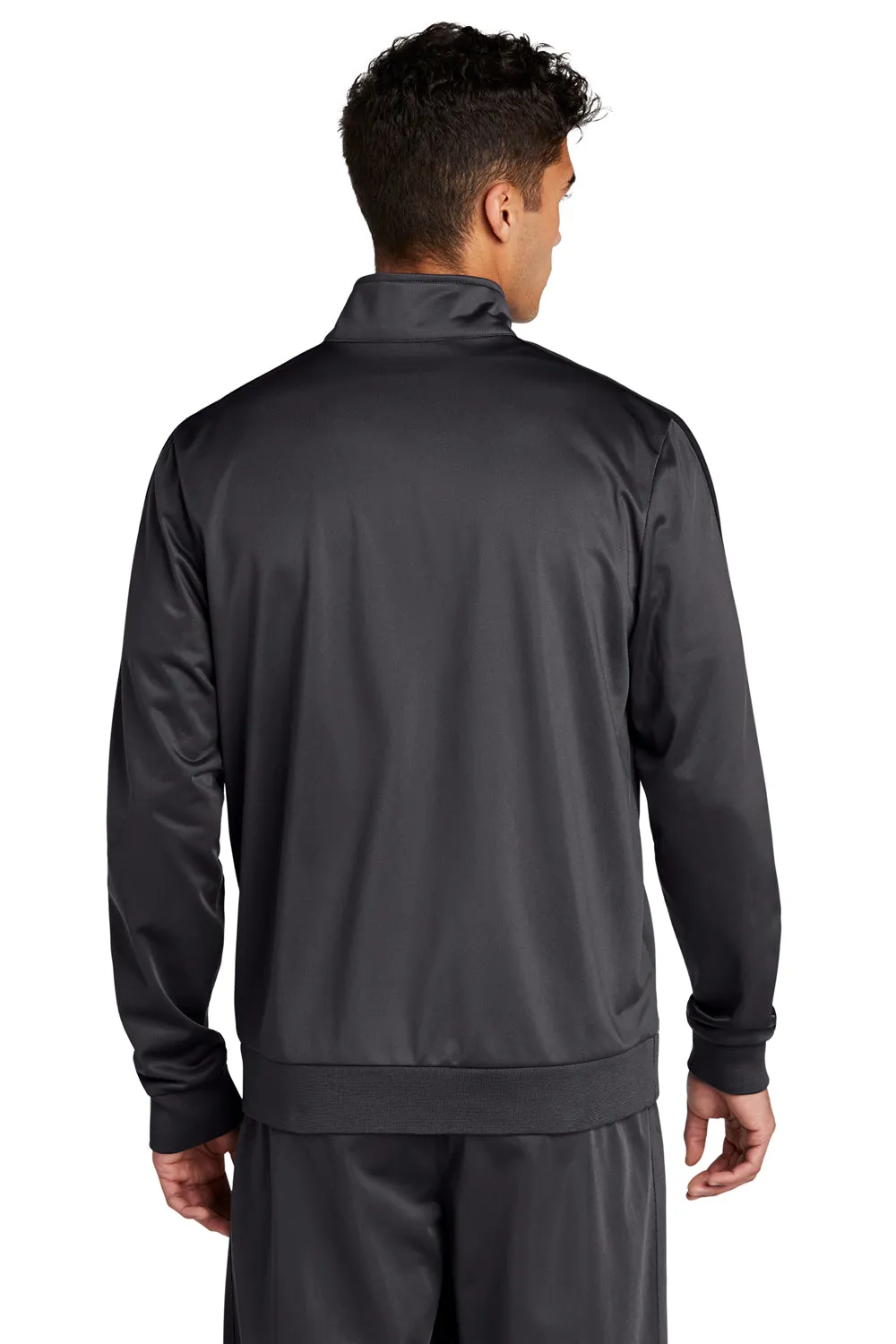 Sport-Tek Mens Full Zip Track Jacket - Graphite Grey/Black