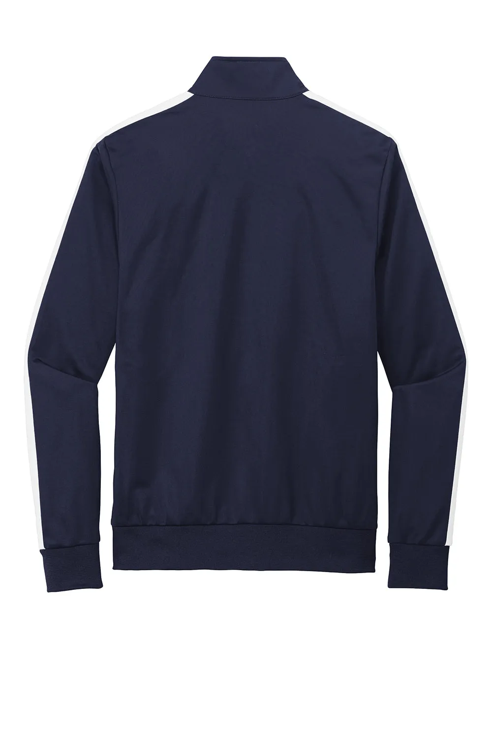 Sport-Tek Mens Full Zip Track Jacket - True Navy Blue/White