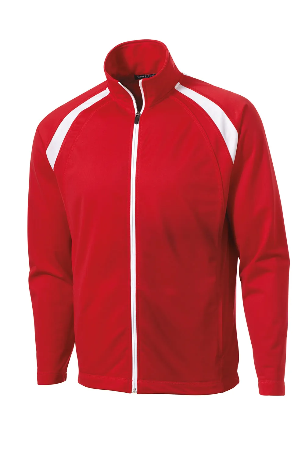 Sport-Tek Mens Full Zip Track Jacket - True Red/White
