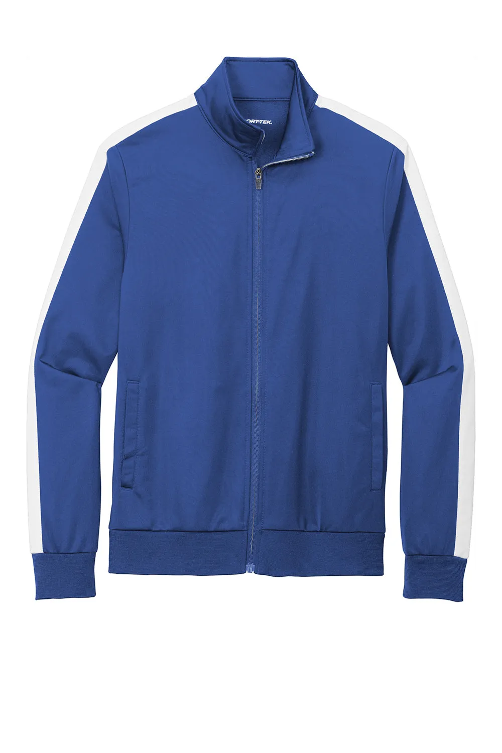Sport-Tek Mens Full Zip Track Jacket - True Royal Blue/White
