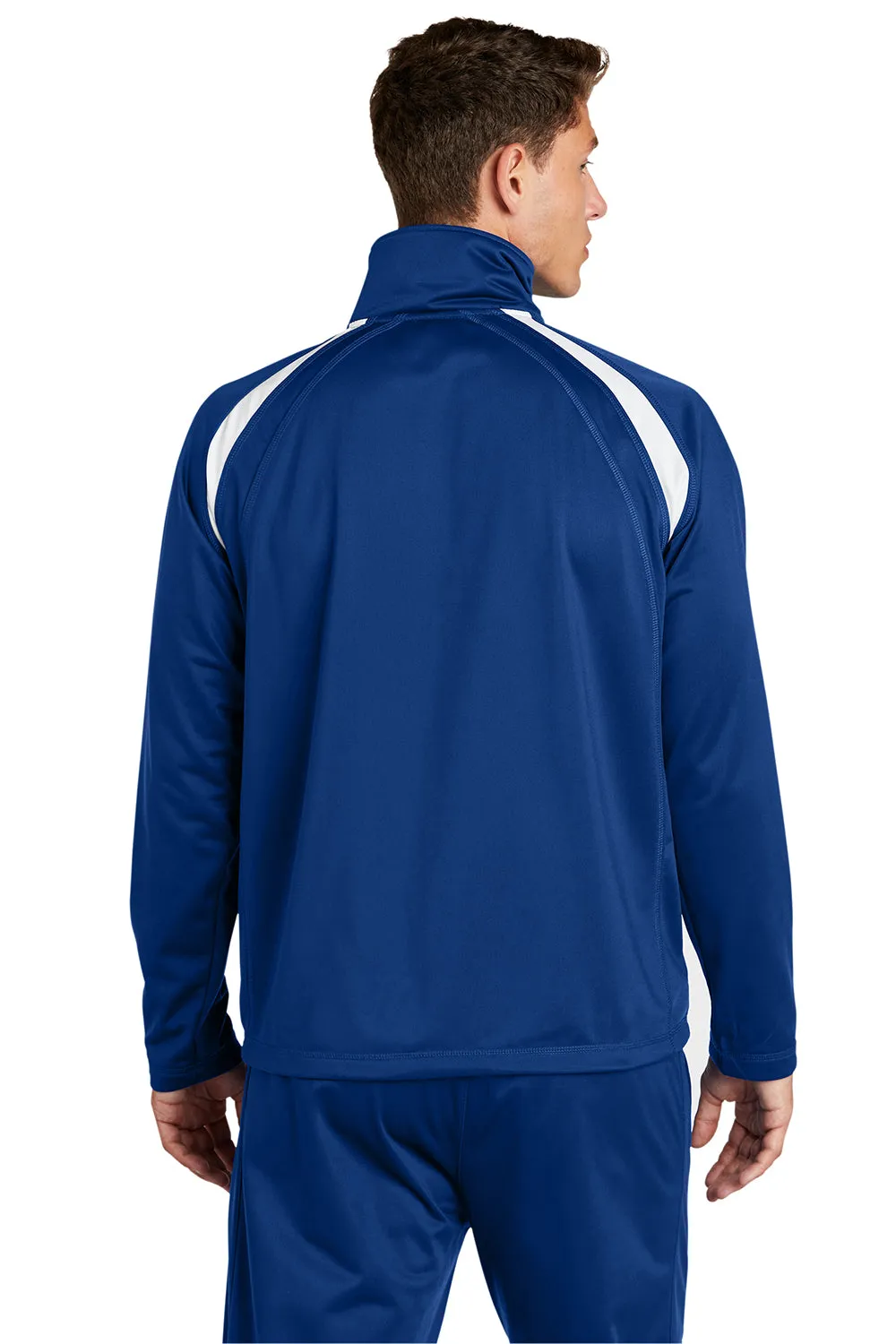 Sport-Tek Mens Full Zip Track Jacket - True Royal Blue/White