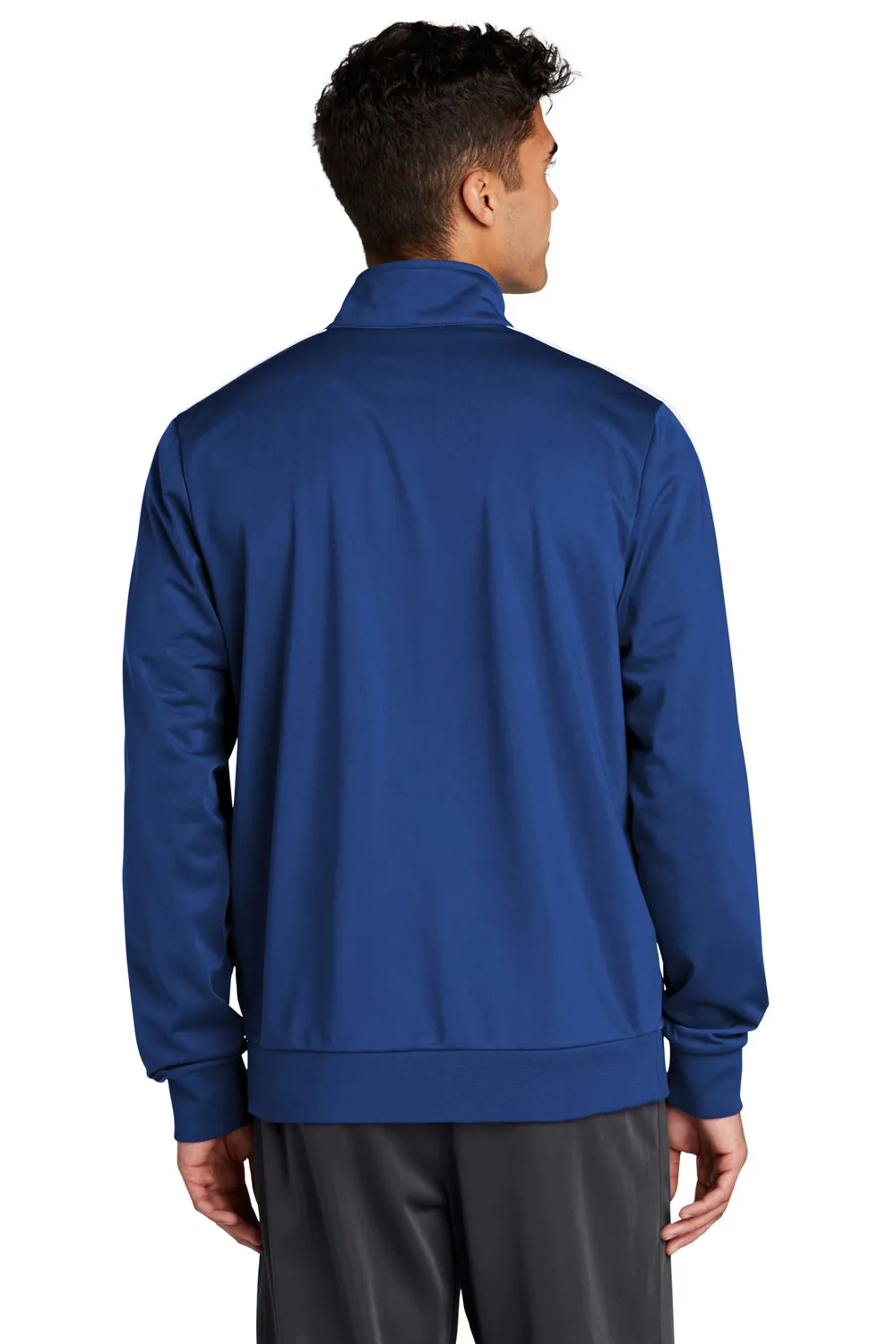 Sport-Tek Mens Full Zip Track Jacket - True Royal Blue/White