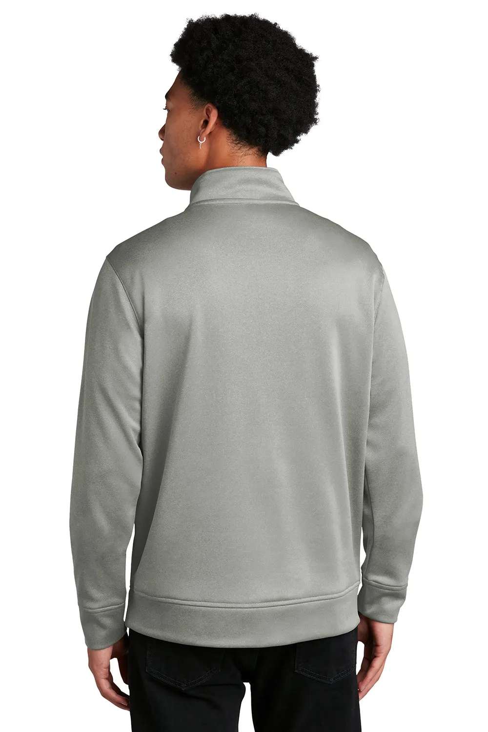 Sport-Tek Mens Heather Sport-Wick Moisture Wicking Fleece 1/4 Zip Sweatshirt - Heather Dark Silver Grey Clothing Sport-Tek