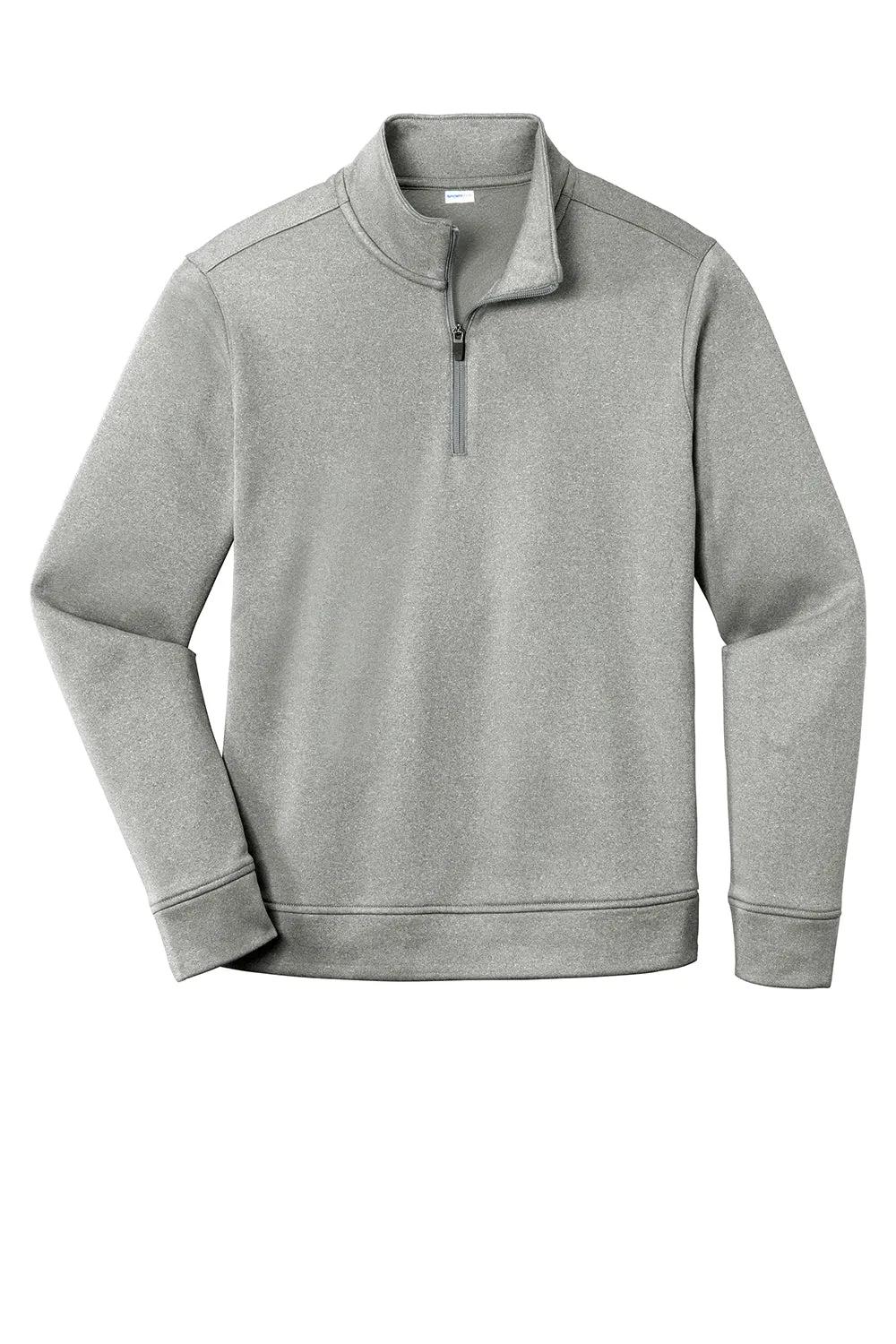 Sport-Tek Mens Heather Sport-Wick Moisture Wicking Fleece 1/4 Zip Sweatshirt - Heather Dark Silver Grey Clothing Sport-Tek