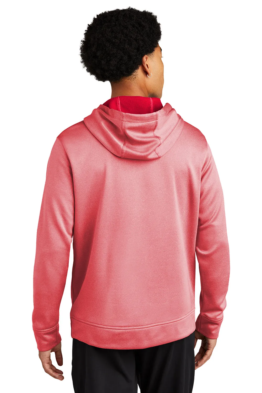 Sport-Tek Mens Heather Sport-Wick Moisture Wicking Fleece Hooded Sweatshirt Hoodie w/ Pouch Pocket - Heather Deep Red - Closeout Clothing Sport-Tek