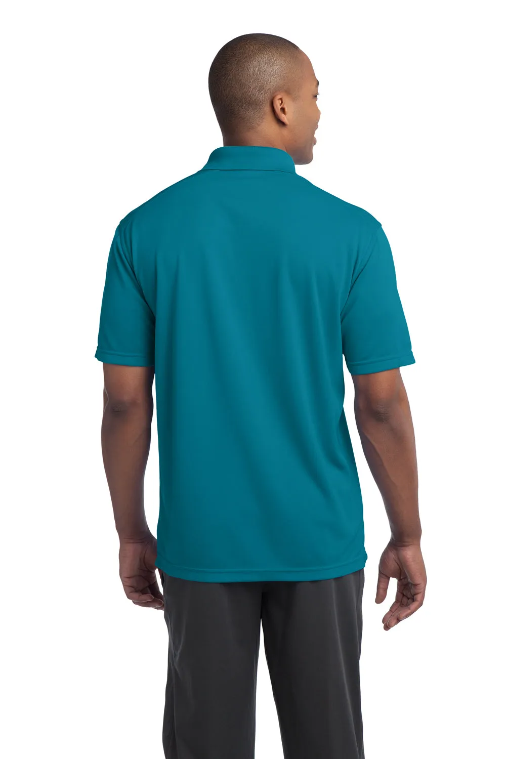 Sport-Tek Mens Micro-Mesh Moisture Wicking Short Sleeve Polo Shirt - Blue Wake Clothing Sport-Tek