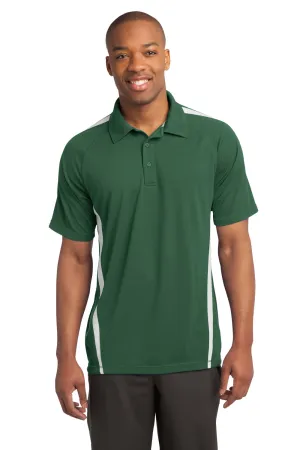 Sport-Tek Mens Micro-Mesh Moisture Wicking Short Sleeve Polo Shirt - Forest Green/White - Closeout Clothing Sport-Tek