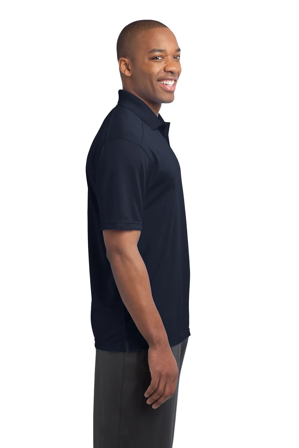 Sport-Tek Mens Micro-Mesh Moisture Wicking Short Sleeve Polo Shirt - True Navy Blue Clothing Sport-Tek