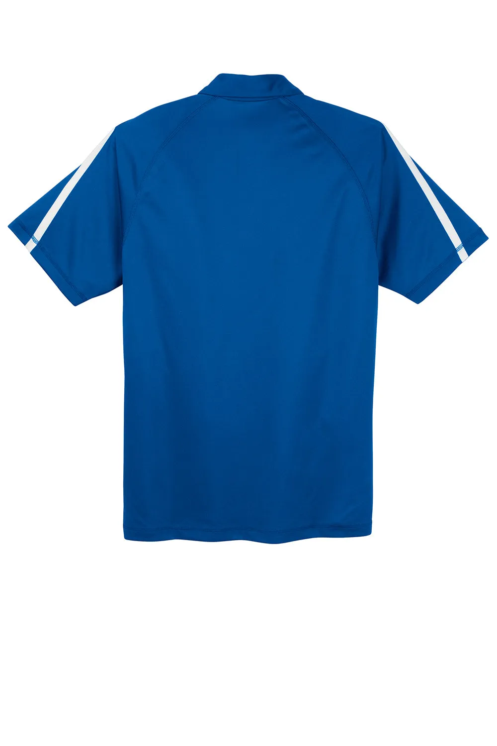 Sport-Tek Mens Micro-Mesh Moisture Wicking Short Sleeve Polo Shirt - True Royal Blue/White Clothing Sport-Tek