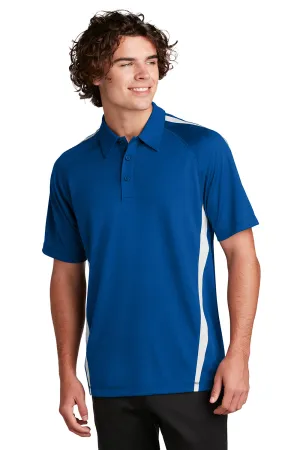 Sport-Tek Mens Micro-Mesh Moisture Wicking Short Sleeve Polo Shirt - True Royal Blue/White Clothing Sport-Tek
