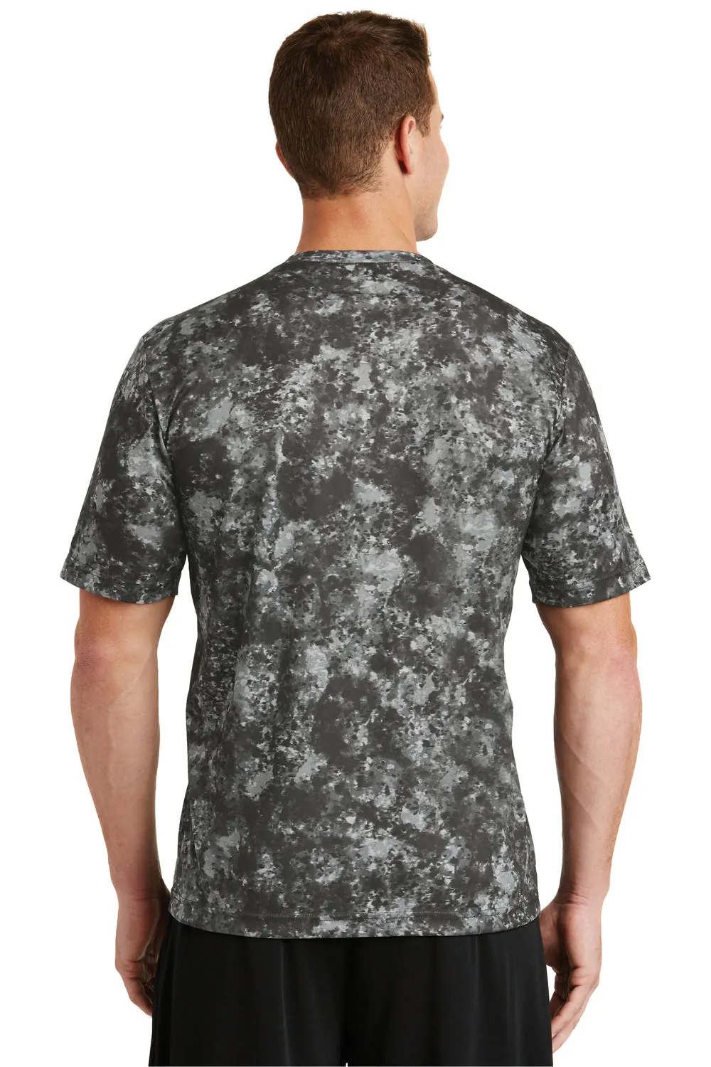 Sport-Tek Mens Mineral Freeze Moisture Wicking Short Sleeve Crewneck T-Shirt - Black - Closeout Clothing Sport-Tek