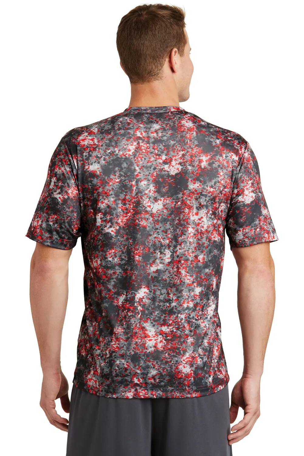 Sport-Tek Mens Mineral Freeze Moisture Wicking Short Sleeve Crewneck T-Shirt - Deep Red - Closeout Clothing Sport-Tek