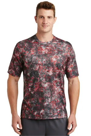 Sport-Tek Mens Mineral Freeze Moisture Wicking Short Sleeve Crewneck T-Shirt - Deep Red - Closeout Clothing Sport-Tek